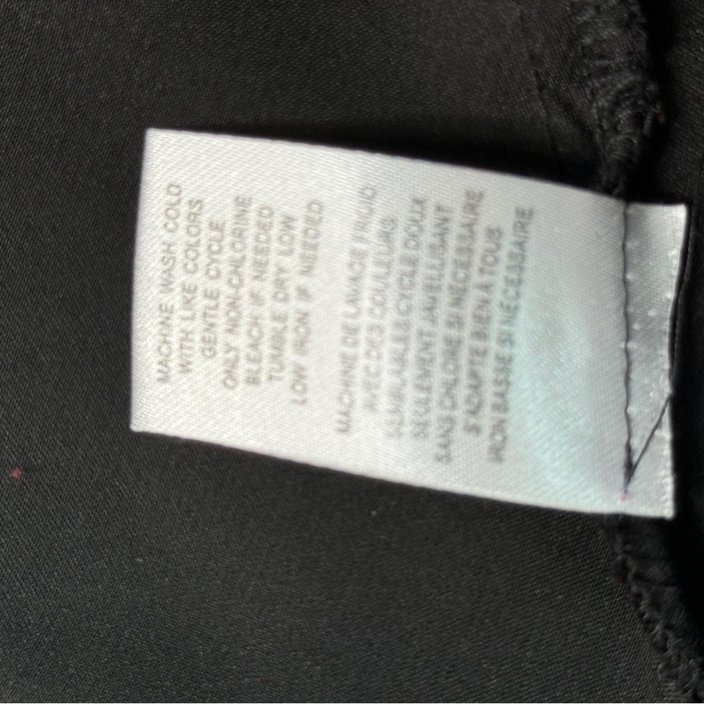 Dr2 by Daniel Rainn Ruched Satin Button-Up Long Sleeve Black Blouse Size XS - Picture 7 of 8